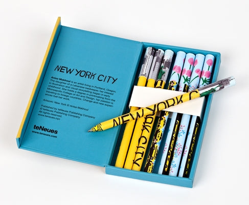 New York City 8-Pen Set: Set of 8 Ball Point Pens in a Slim Case by Teneues