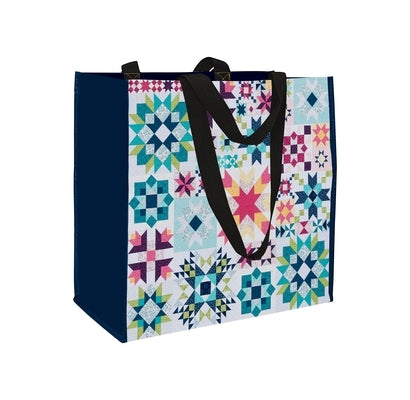 Barn Star Sampler Eco Tote: Reusable Grocery and Shopping Bag, Lightweight Folding Gift Tote Bag by C&t Publishing