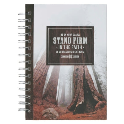 Christian Art Gifts Inspirational Journal, Stand Firm in the Faith Wide Ruled Notebook, 1 Cor. 16:13 Bible Verse, Brown, 192 Lined Pages W/Scripture, by 