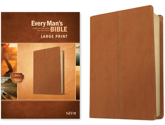 Every Man's Bible Niv, Large Print (Leatherlike, Cross Saddle Tan) by Arterburn, Stephen