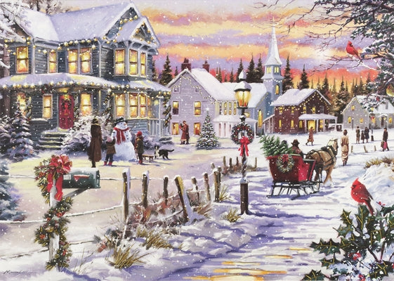Village Sleigh Ride Deluxe Boxed Holiday Cards by Peter Pauper Press Inc