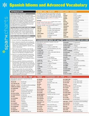 Spanish Idioms and Advanced Vocabulary Sparkcharts: Volume 64 by Sparknotes