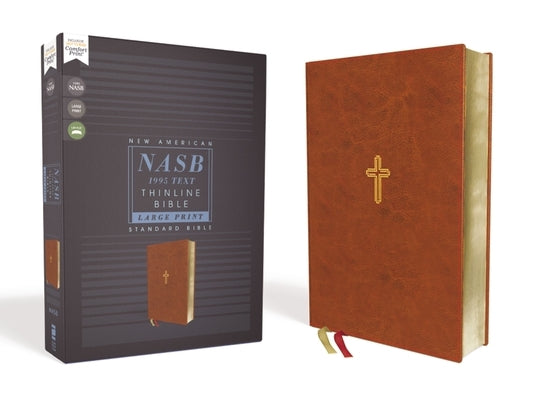 Nasb, Thinline Bible, Large Print, Leathersoft, Brown, Red Letter Edition, 1995 Text, Comfort Print by Zondervan
