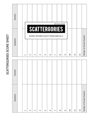 BG Publishing Scattergories Score Sheet: Scattergories Game Record Keeper for Keep Track Of Who's Ahead In Your Favorite Creative Thinking Category Ba by Publishing, Bg