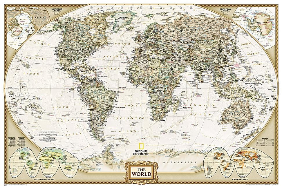 National Geographic World Wall Map - Executive - Laminated (Poster Size: 36 X 24 In) by National Geographic Maps