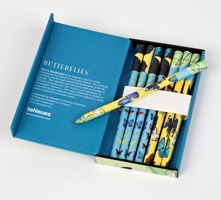 Butterflies 8-Pen Set: Set of 8 Ball Point Pens in a Slim Case by Teneues