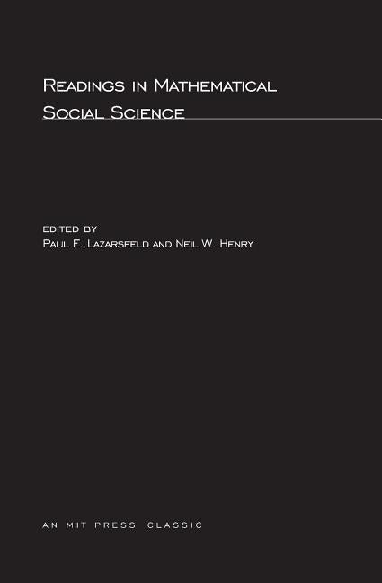 Readings in Mathematical Social Science by Lazarsfeld, Paul F.