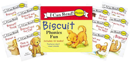 Biscuit 12-Book Phonics Fun!: Includes 12 Mini-Books Featuring Short and Long Vowel Sounds by Capucilli, Alyssa Satin