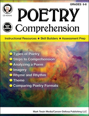 Poetry Comprehension, Grades 6 - 8 by Cameron, Schyrlet