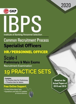 Ibps 2020: Specialist Officers - HR/Personnel Officer Scale I (Preliminary & Mains)- 19 Practice Sets by Gkp