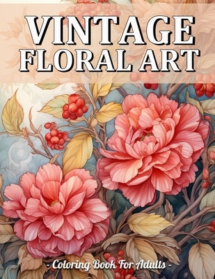 Vintage Floral Art: Beautiful Designs Of Relaxing Vintage Flower Coloring Book For Adults by Mangum, Sandra