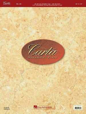 Carta Manuscript Paper No. 20 - Professional: Carta Score Paper by Hal Leonard Corp