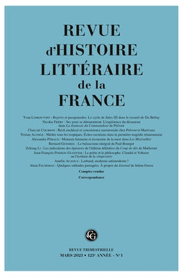 Revue d'Histoire Litteraire de la France by Classiques Garnier