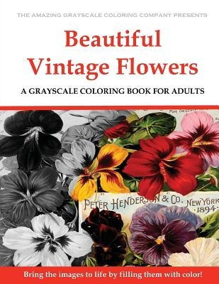 Beautiful Vintage Flowers: A Grayscale Coloring Book for Adults by Payment, Dar