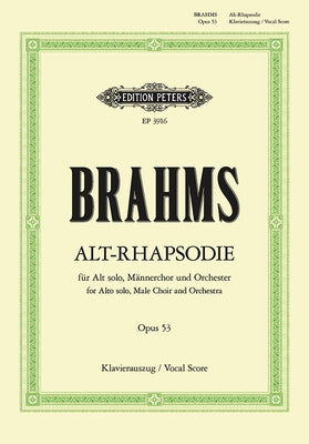 Alto Rhapsody Op. 53 (Vocal Score) by Brahms, Johannes