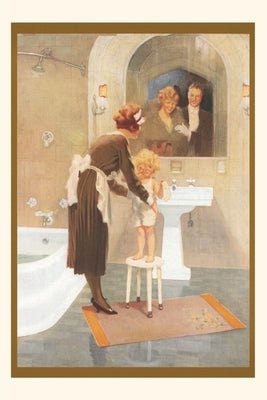 Vintage Journal Nanny Bathing Child by Found Image Press