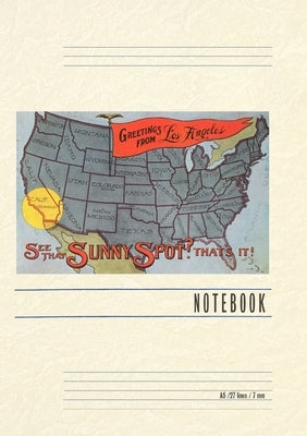 Vintage Lined Notebook Greetings from Los Angeles, Map of US by Found Image Press