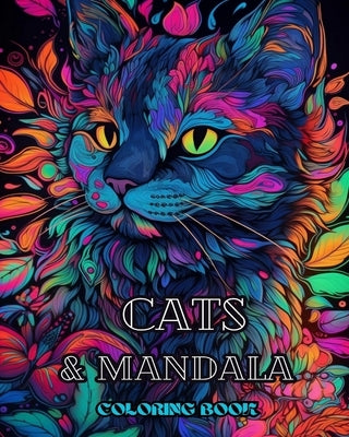 Cats with Mandalas - Adult Coloring Book. Beautiful Coloring Pages: for Adults Relaxation and Stress Relief by Book, Adult Coloring