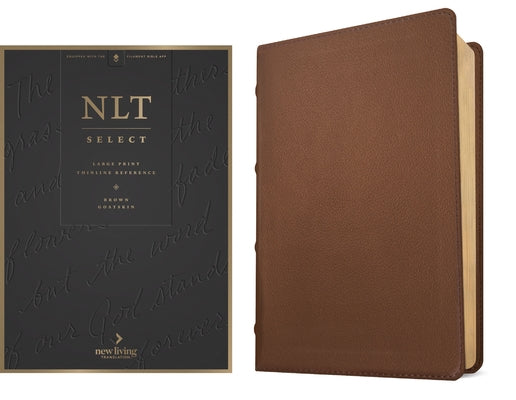 NLT Select Large Print Thinline Reference Bible, Filament Enabled (Goatskin Leather, Brown, Red Letter) by New Living Translation