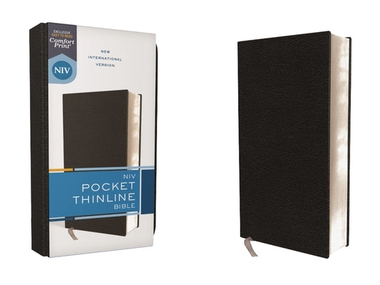 Niv, Pocket Thinline Bible, Bonded Leather, Black, Red Letter, Comfort Print by Zondervan