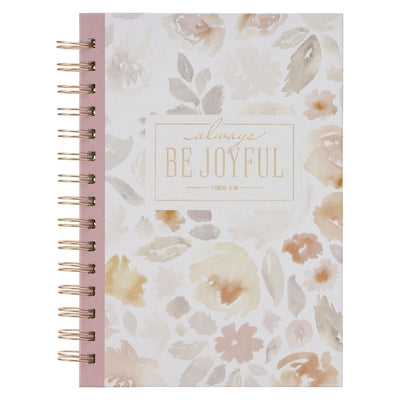 Christian Art Gifts Inspirational Journal, Be Joyful Wide Ruled Notebook, 1 Thess. 5:16 Bible Verse, Dusty Mauve, 192 Lined Pages W/Scripture, (8.4" X by 