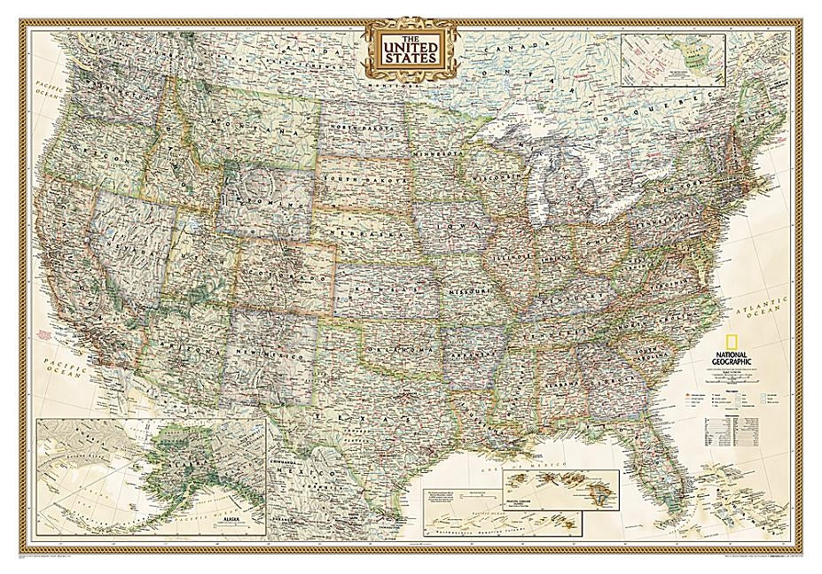 National Geographic United States Wall Map - Executive (43.5 X 30.5 In) by National Geographic Maps