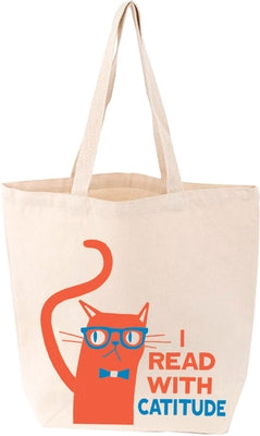 I Read with Catitude Tote by Gibbs Smith Gift