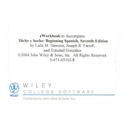 Dicho y Hecho, eWorkbook: Beginning Spanish by Dawson, Laila M.