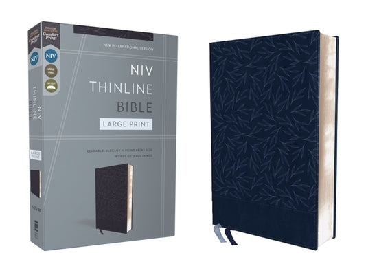 Niv, Thinline Bible, Large Print, Leathersoft, Navy, Red Letter, Comfort Print by 
