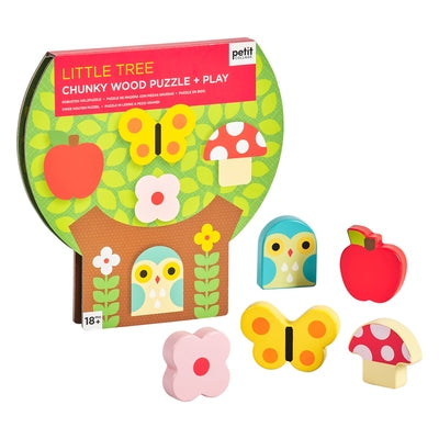 Little Tree Chunky Wood Puzzle + Play V1 by Petit Collage