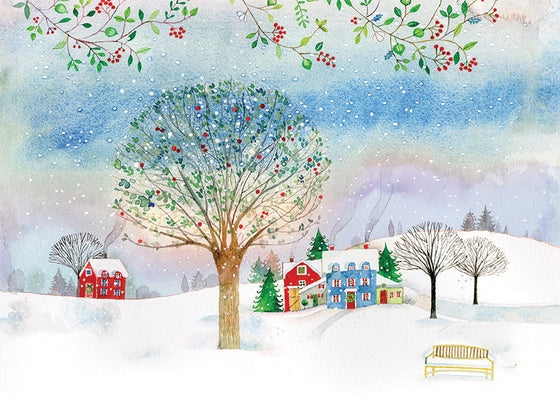 Village Twilight Deluxe Boxed Holiday Cards by Peter Pauper Press Inc