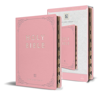KJV Holy Bible, Giant Print Large Format, Pink Premium Imitation Leather with Ri Bbon Marker, Red Letter, and Thumb Index by Origin