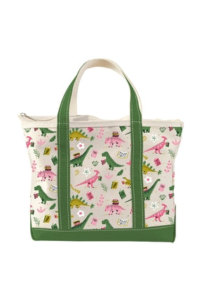 Prehistoric Dinosaur Reads Zippered Boat Tote by Out of Print