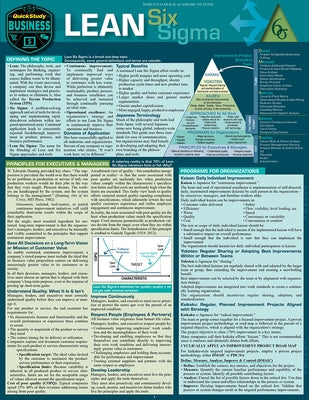 Lean Six SIGMA - Quickstudy: Laminated Reference Guide by Gygi, Craig
