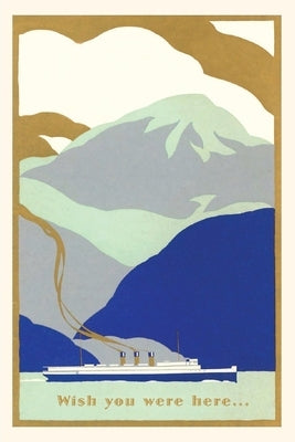 Vintage Journal Blue Art Deco Ocean Liner Travel Poster by Found Image Press