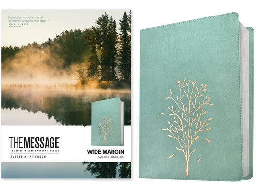 The Message Wide Margin Bible (Leather-Look, Sage Tree) by Peterson, Eugene H.