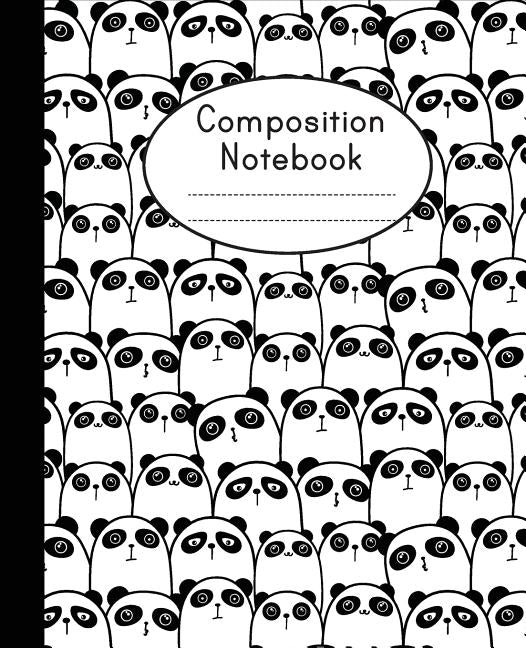 Composition Notebook: Cute Panda Pattern - College Ruled - Notebook For Kids, School Notebook by Shabibuz Huncle