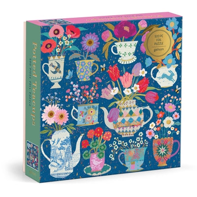Victoria Ball Potted Teacups 500 Piece Foil Puzzle by Bentley, Anne