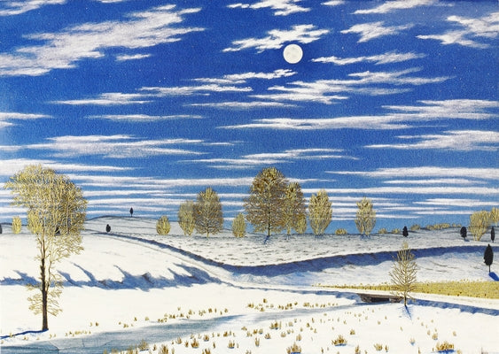 Winter Scene in Moonlight Deluxe Boxed Holiday Cards by 