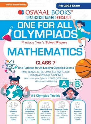 Oswaal One For All Olympiad Previous Years' Solved Papers, Class-7 Mathematics Book (For 2023 Exam) by Oswaal Editorial Board