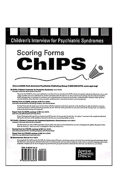 Scoring Forms for Chips by Weller, Elizabeth B.