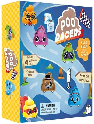 Poo Racers: With 4 Pullback Toys & a Coloring Book by Igloobooks