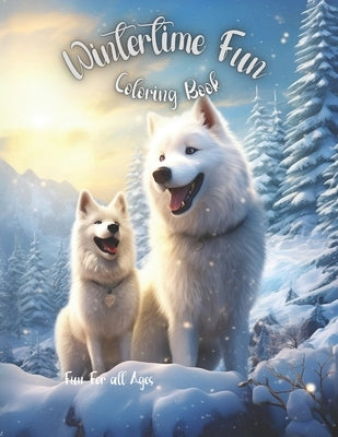 Wintertime fun Coloring book: 50 beautifully unique one-sided coloring book pages to prevent bleed or give you space to draw your very own designs: by Martinez, Jessica