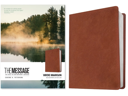 The Message Wide Margin Bible (Leather-Look, Medium Brown) by Peterson, Eugene H.