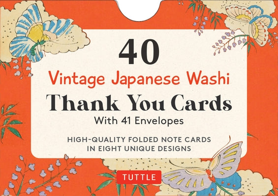 Vintage Washi Designs, 40 Thank You Cards with Envelopes: (4 1/2 X 3 Inch Blank Cards in 8 Unique Designs) by Tuttle Studio