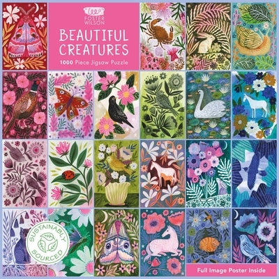 Adult Sustainable Jigsaw Puzzle Lee Foster-Wilson: Beautiful Creatures: 1000-Pieces. Ethical, Sustainable, Earth-Friendly by Flame Tree Studio