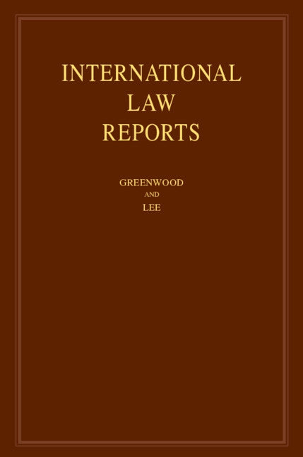 International Law Reports: Volume 208 by Greenwood, Christopher