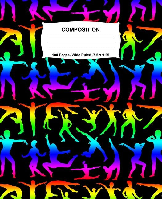 Composition Notebook: Gymnastics Rainbow Neon Notebook Wide Ruled 100 Pages 7.5 x 9.25 by Jotters, Swotters