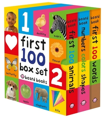 First 100 Board Book Box Set (3 Books): First 100 Words, Numbers Colors Shapes, and First 100 Animals by Priddy, Roger