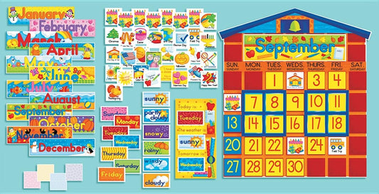 All-In-One Schoolhouse Calendar Bulletin Board: School House Calendar by Scholastic